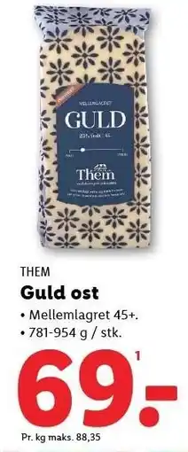 Lidl THEM Guld ost tilbud