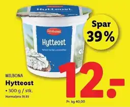 Lidl MILBONA Hytteost tilbud