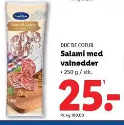 Lidl DUC DE COEUR Salami med valnødder tilbud