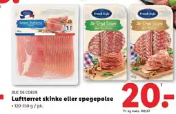 Lidl DUC DE COEUR Lufttørret skinke eller spegepølse tilbud