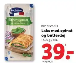 Lidl DUC DE COEUR Laks med spinat og butterdej tilbud