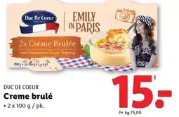 Lidl DUC DE COEUR Creme brulé tilbud
