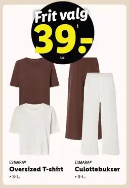 Lidl Oversized T-shirt eller Culottebukser tilbud