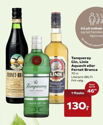 Dagli'Brugsen Tanqueray Gin, Linie Aquavit eller Fernet Branca tilbud