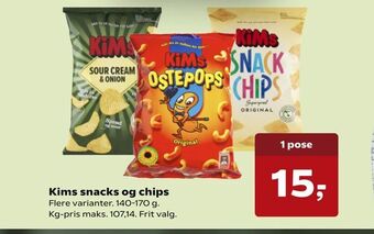 Dagli'Brugsen Kims snacks og chips tilbud