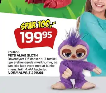 Legekæden Pets alive sloth tilbud