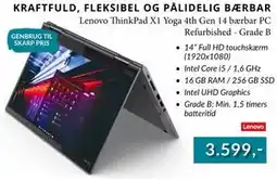 CBC Lenovo ThinkPad X1 Yoga 4th Gen 14 bærbar PC Refurbished - Grade B tilbud