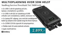 CBC Sandberg Survivor Powerbank 7in1 76800 mAh tilbud