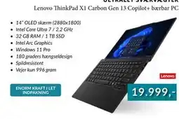 CBC Lenovo ThinkPad X1 Carbon Gen 13 Copilot+ bærbar PC tilbud