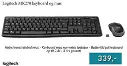 CBC Logitech MK270 keyboard og mus tilbud