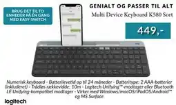 CBC Multi Device Keyboard K580 Sort tilbud