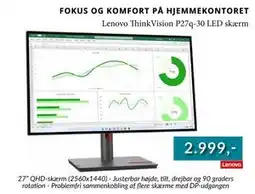 CBC Lenovo ThinkVision P27q-30 LED skærm tilbud