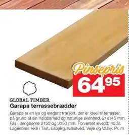 Bauhaus GLOBAL TIMBER Garapa terrassebrædder tilbud