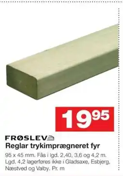 Bauhaus FRØSLEV Reglar trykimprægneret fyr tilbud