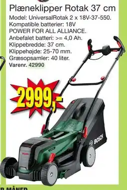 Harald Nyborg Plæneklipper Rotak 37 cm tilbud