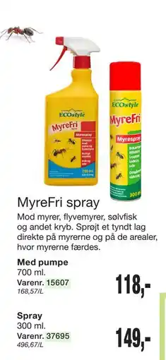 Harald Nyborg MyreFri spray tilbud