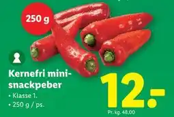 Lidl Kernefri minisnackpeber tilbud