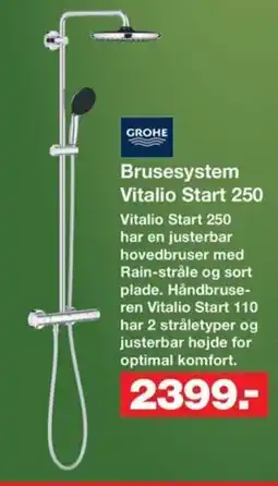 Bauhaus GROHE Brusesystem Vitalio Start 250 tilbud