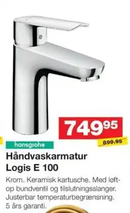 Bauhaus Hansgrohe håndvaskarmatur logis e 100 tilbud
