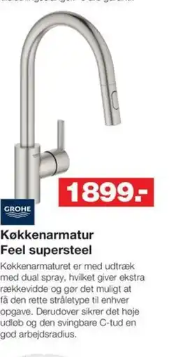 Bauhaus GROHE Køkkenarmatur Feel supersteel tilbud