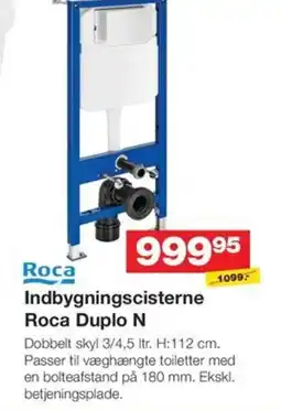 Bauhaus Roca Indbygningscisterne Roca Duplo N tilbud