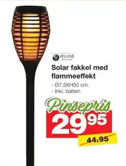 VELIUNE Solar fakkel med flammeeffekt