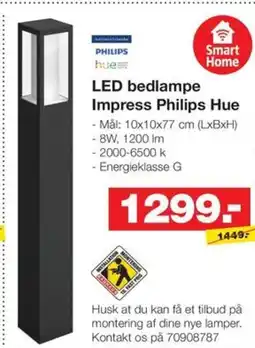 Bauhaus PHILIPS hue LED bedlampe Impress Philips Hue tilbud
