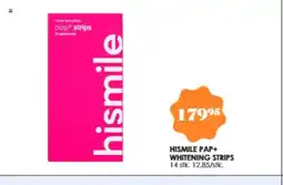Matas HISMILE PAP+ WHITENING STRIPS 14 slk. 12,85/slk. tilbud