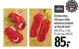 Føtex Entrecotes, rib eyes eller wienerschnitzel af dansk kalv tilbud