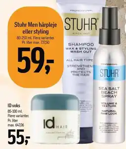 Føtex Stuhr Men hårpleje eller styling eller ID vokds tilbud