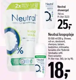 Føtex Neutral kropspleje eller showergel tilbud