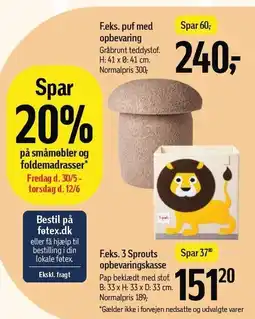 Føtex SPAR 20% på småmøbler og foldemadrasser tilbud