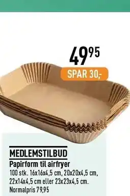 Imerco Papirform til airfryer tilbud