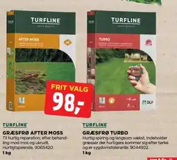 jem & fix TURFLINE GRÆSFRØ AFTER MOSS ELLER GRÆSFRØ TURBO tilbud