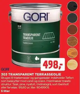jem & fix GORI 303 TRANSPARENT TERRASSEOLIE tilbud