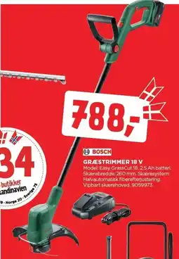 jem & fix BOSCH GRÆSTRIMMER 18 V tilbud