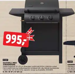 jem & fix GRILLEXPERT GASGRILL MED 3 BRÆNDERE tilbud