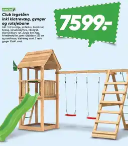 Bilka Club legetårn inkl klartevæg, gynger og rutsjebane tilbud