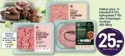 REMA 1000 Hakket grise- & kalvekød 8-12%, kyllingekød 7-10% eller Frilandsgris medister tilbud