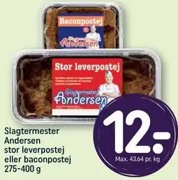 REMA 1000 Slagtermester Anders stor leverpostej eller baconpostej tilbud