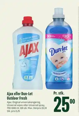Min Købmand Ajax eller Dun-Let Outdoor Fresh tilbud