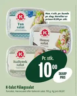 Min Købmand K-Salat Pålægssalat tilbud