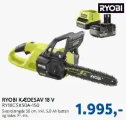 Davidsen RYOBI Kædesav 18 V RY18CSX30A-150 tilbud
