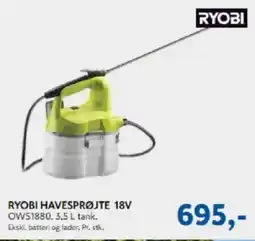 Davidsen RYOBI Havesprøjte 18V OWS1880 tilbud