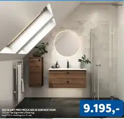Davidsen Delta sæt med Micca solid surface vask tilbud