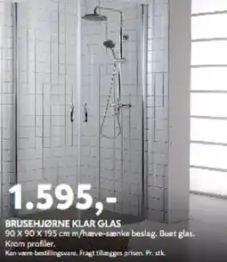 Davidsen Brusehjørne klar glas tilbud
