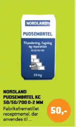XL-BYG NORDLAND Pudsemørtel kc 50/50/700 tilbud