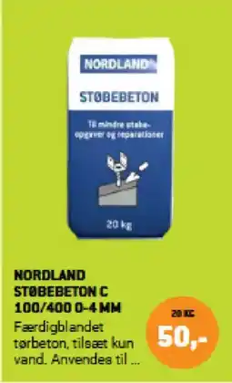 XL-BYG NORDLAND Støbebeton C 100/400 0-4 mm tilbud