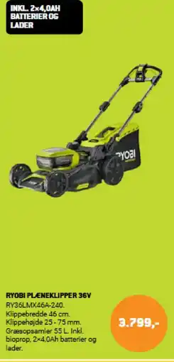 XL-BYG RYOBI Pleneklipper 36V tilbud