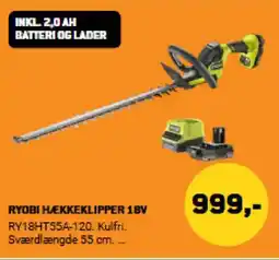 XL-BYG RYOBI Hækkeklipper 18V tilbud